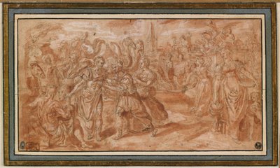 Laban and Rebecca Receiving Eliezer by Maarten de Vos